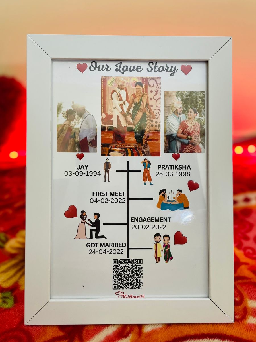 QR CodeWali Our Love Story Frame