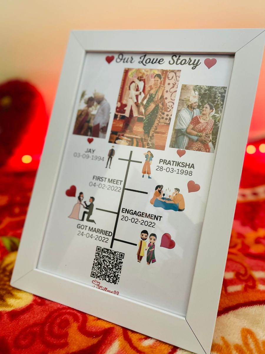 QR CodeWali Our Love Story Frame